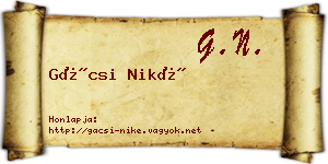 Gácsi Niké névjegykártya